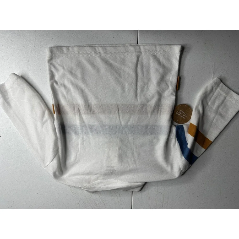 Lila & Jack Boys White Striped Long Sleeve Polo Shirt‎ 18-24M New